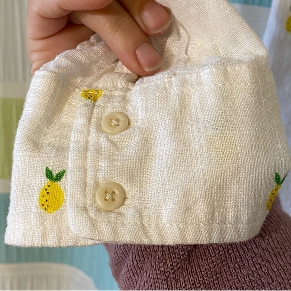 Merona Lemon Blouse Gauzy Slightly Sheer Cotton Sz Small - Picture 7 of 9